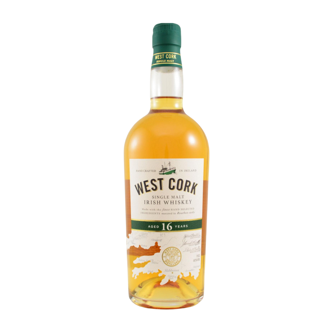 Irish  Whiskey  West  Cork  16  Y.O.  Single  Malt  Bourbon  Cask 70cl