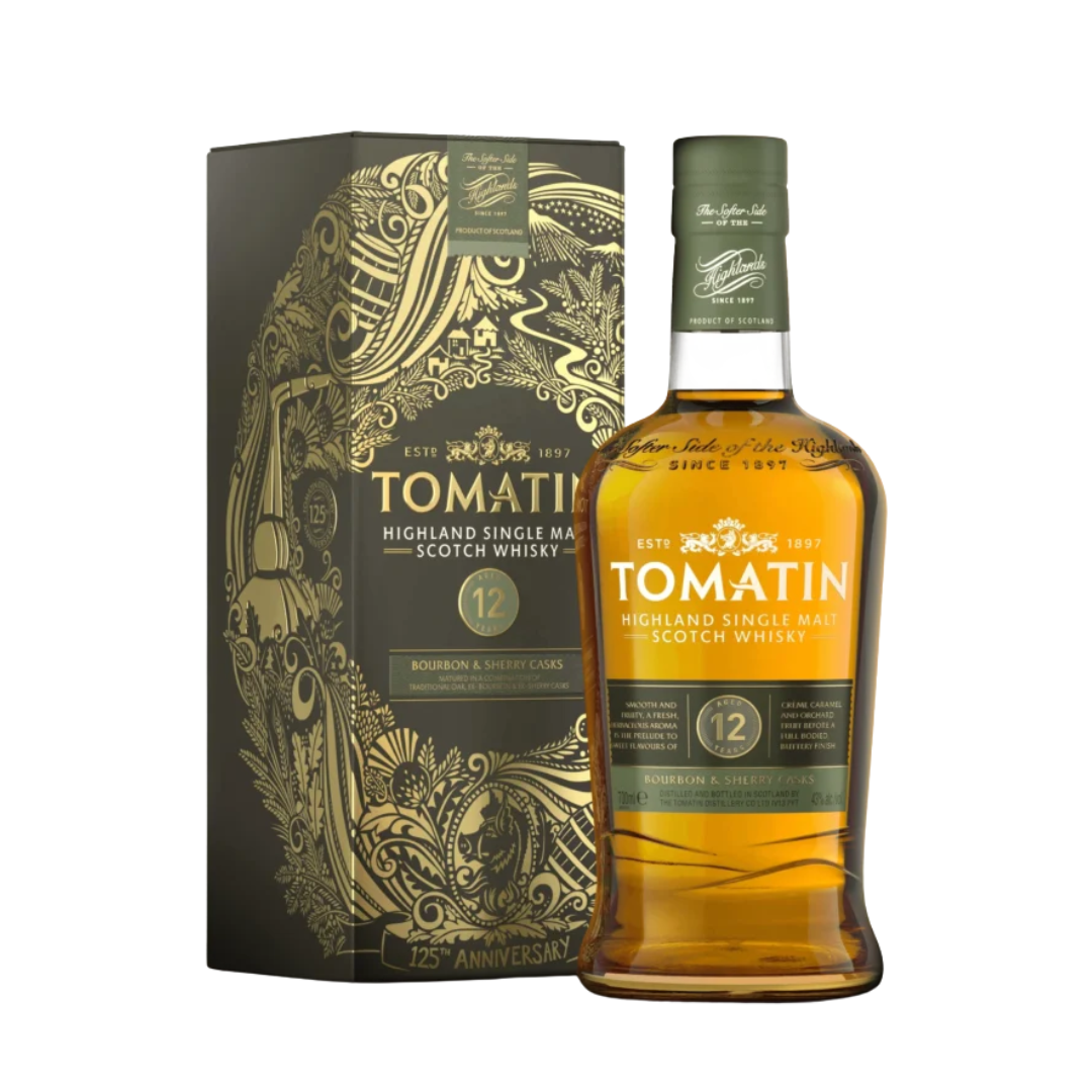 Scotch  Whisky  Tomatin  12  Y.O.  Bourbon&Sherry  Casks  Confezione Regalo 70cl